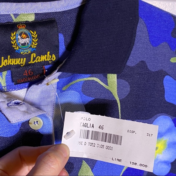 NWT Johnny Lambs Floral Camo Polo - Picture 3 of 7